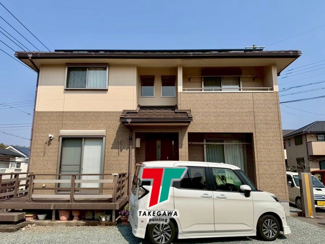 【玉城町 K様邸 外壁塗装工事】1階・多彩柄塗装 / 2階・無機塗装で高耐久&高級感に仕上げました
