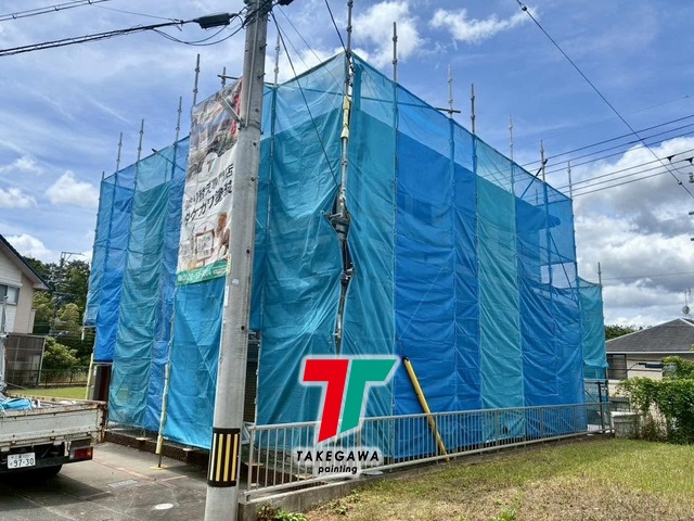 【玉城町 K様邸 外壁塗装工事】1階・多彩柄塗装 / 2階・無機塗装で高耐久&高級感に仕上げました